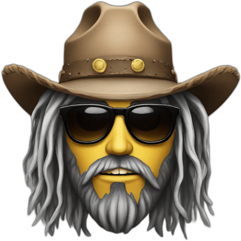 rob zombie with shades and cowboy hat emoji