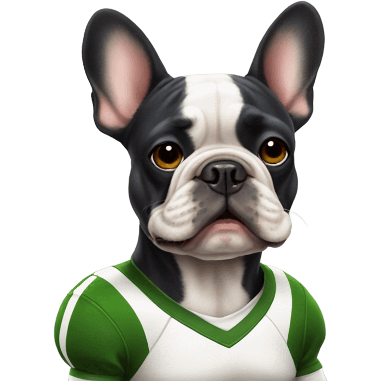 French bulldog in a football strip emoji