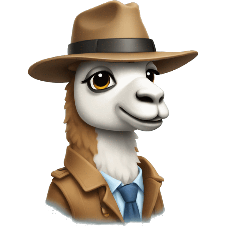 A llama detective emoji