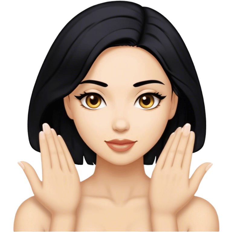 Sexy lady with black hair saying Thankyou  emoji