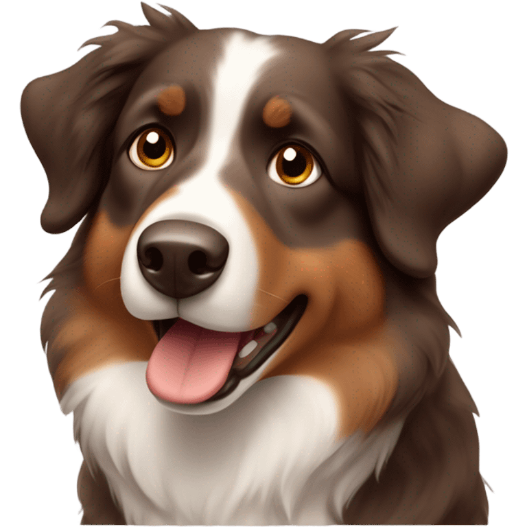 Brown Australian Shepard face  emoji