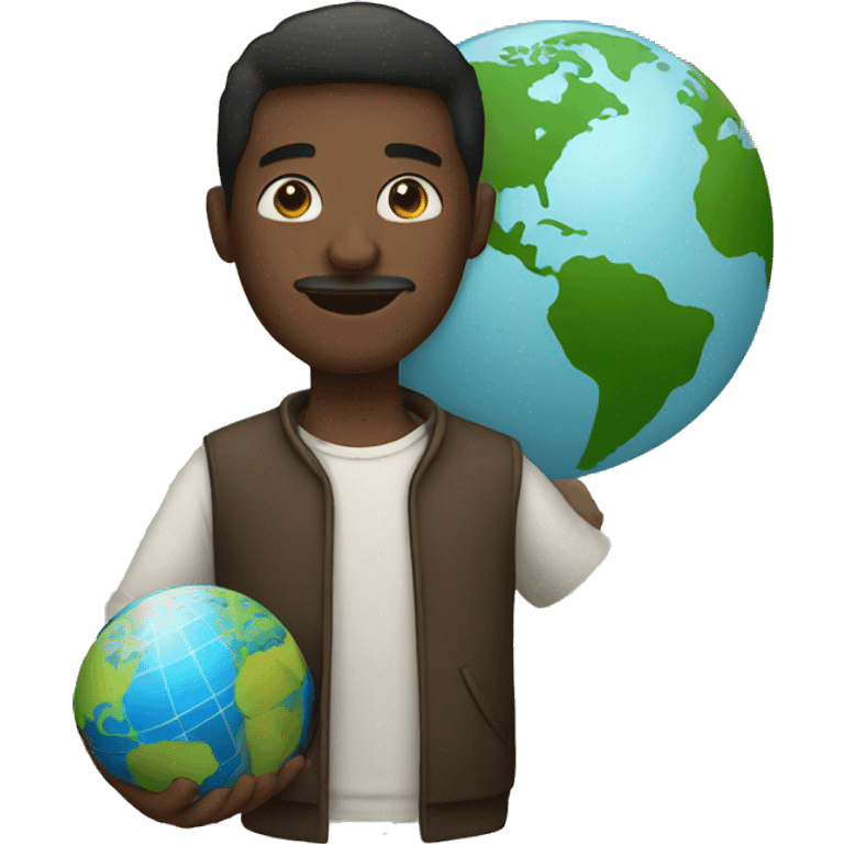 Black Man and globe  emoji