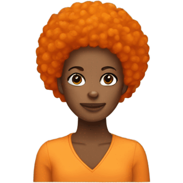 Black women with Orange afro hair  emoji