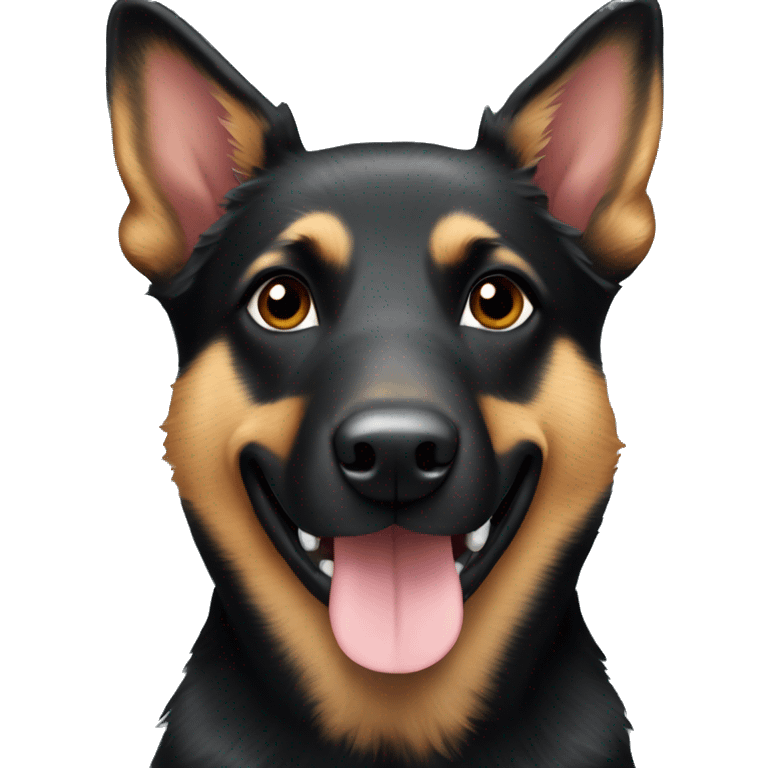 Black kelpie german shepherd mix dog emoji