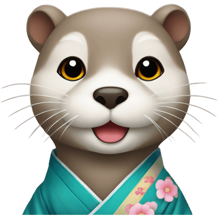 a otter face wearing traditional korean hanbok emoji