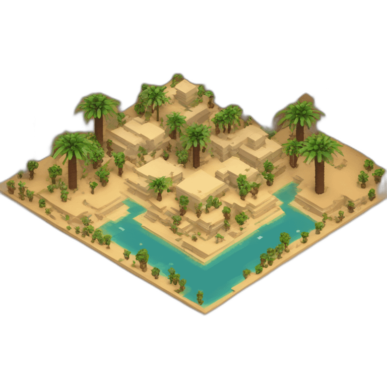 isometric-3d-desert-oasis-minecraft emoji