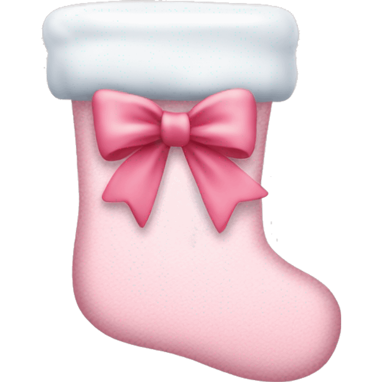  light pink Christmas stocking with bow emoji