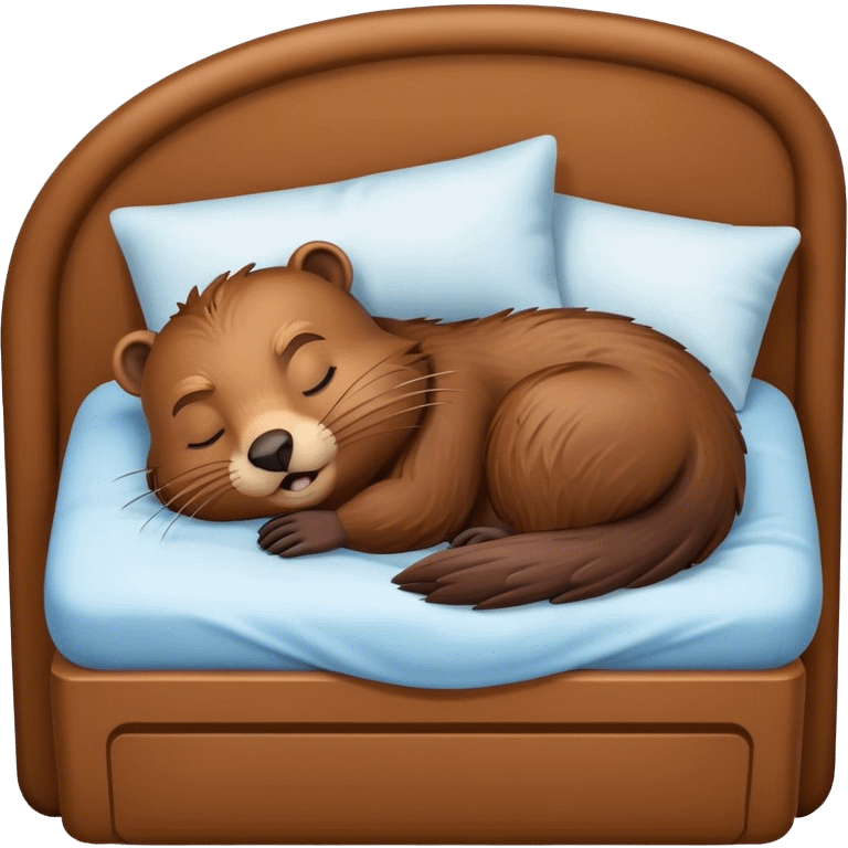 Beaver sleeping in bed emoji