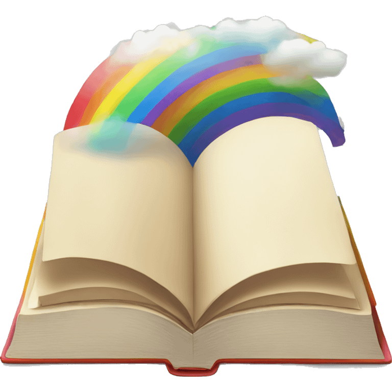 Open book with rainbow emoji