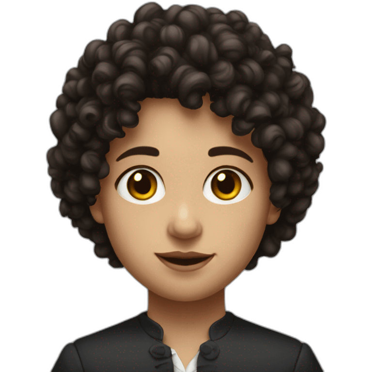 young member of Parliament with fair skin, dark and curly hair emoji