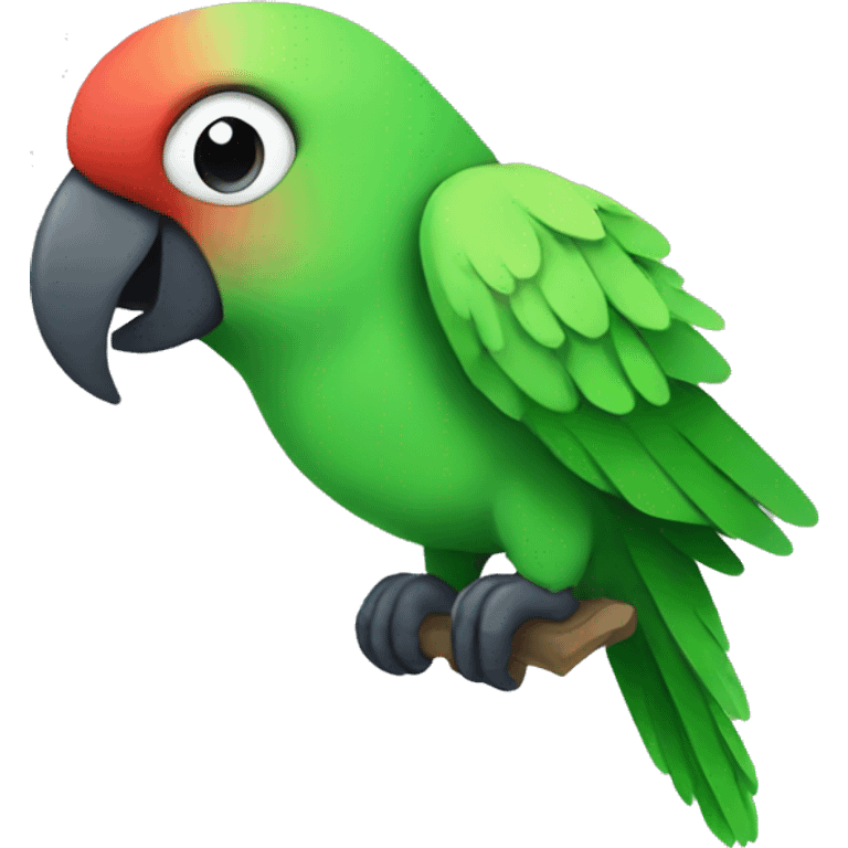 a cute parrot with green wings emoji