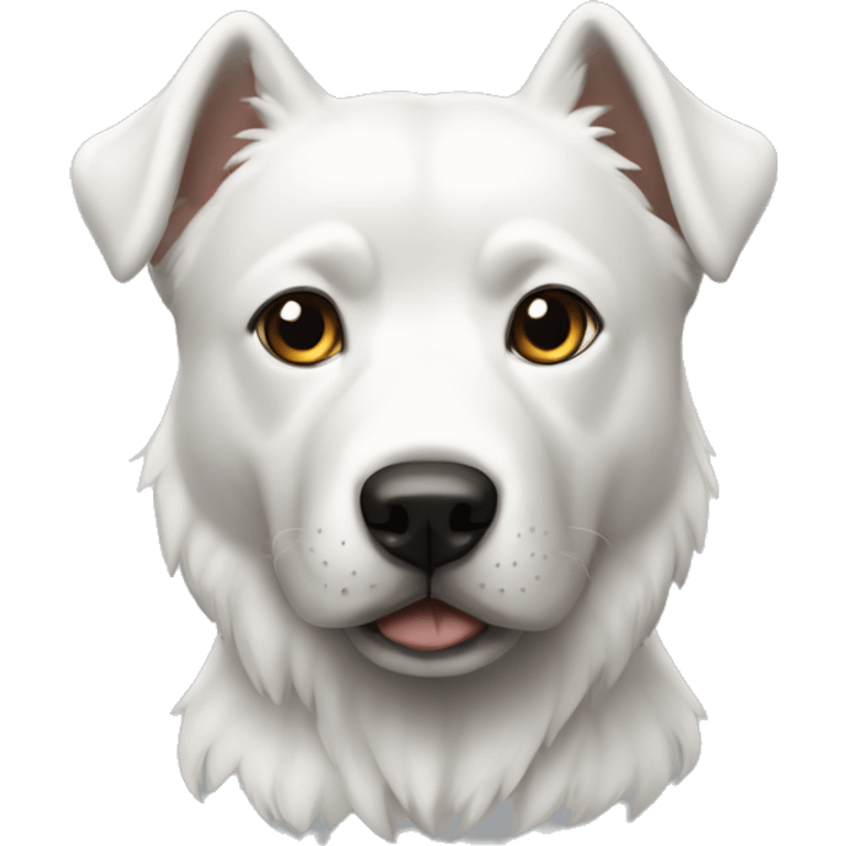 Perro blanco con manchas negarás  emoji