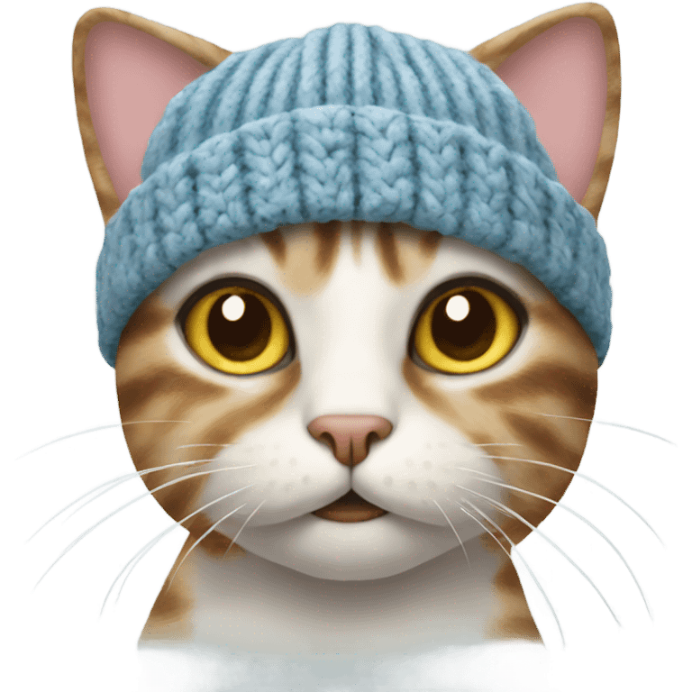 Cat wearing knitted hat emoji