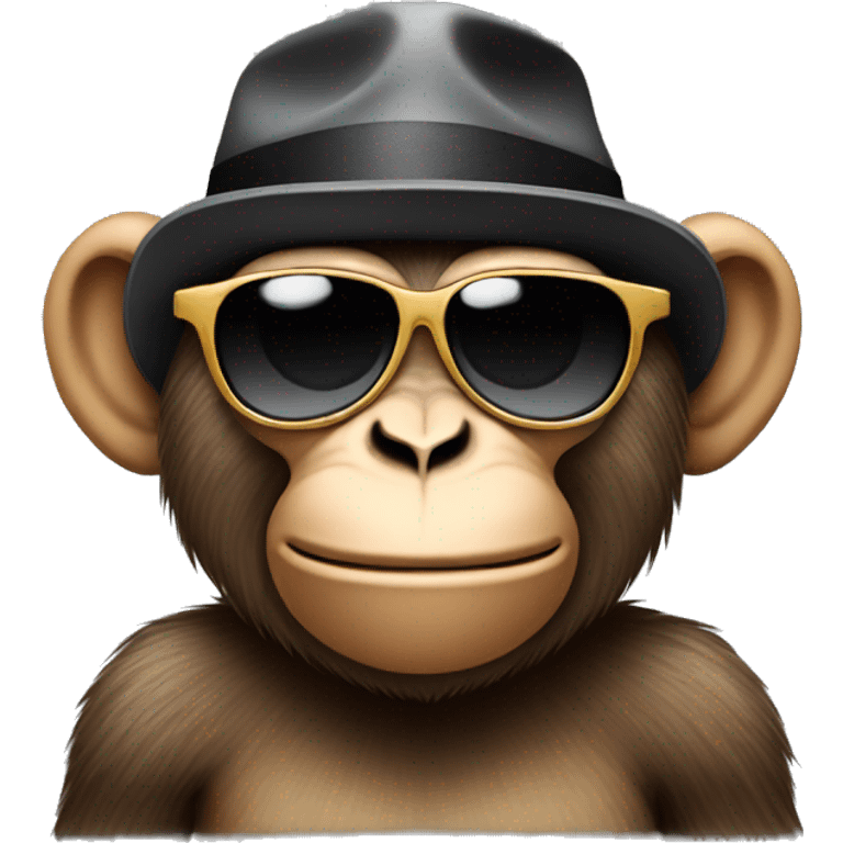 monkey with hat and sunglasses emoji