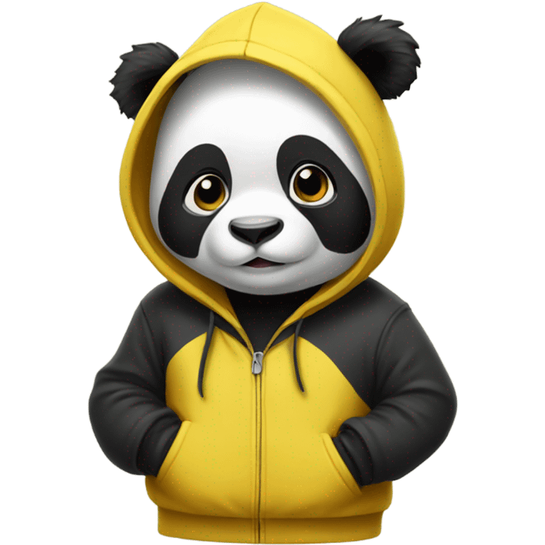 Panda wearing a yellow hoody emoji