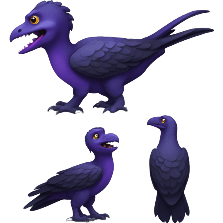 Raven styled dinosaur, cute emoji