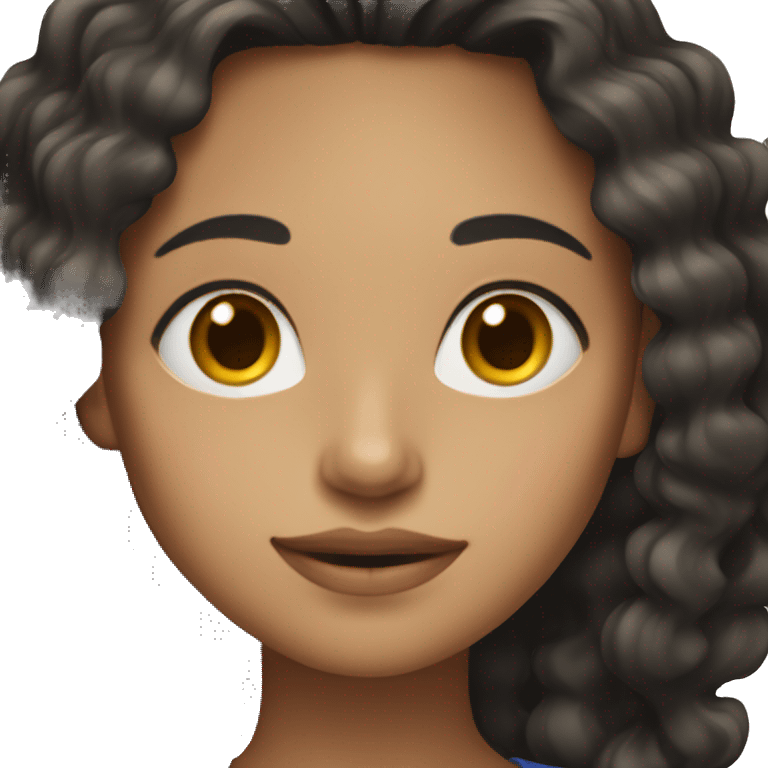 A young woman with light brown skin, very long black curly hair  emoji