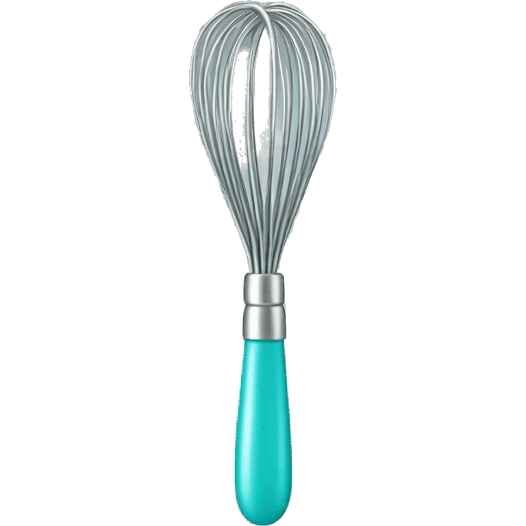 Realistic silver metallic and tiffany blue whisk.  emoji