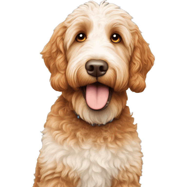 Orange and white Australian labradoodle  emoji