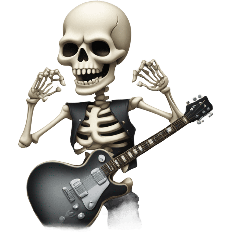 Skeleton giving the rock 'n' roll symbol with both hands emoji