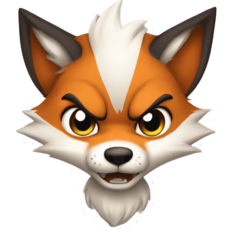 Angry Fox (chibi, cartoon, desenho) emoji