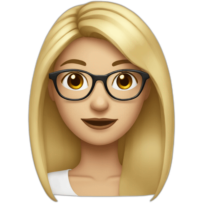 Fille qui s'appelle Louna cheveux blond avec lunettes emoji