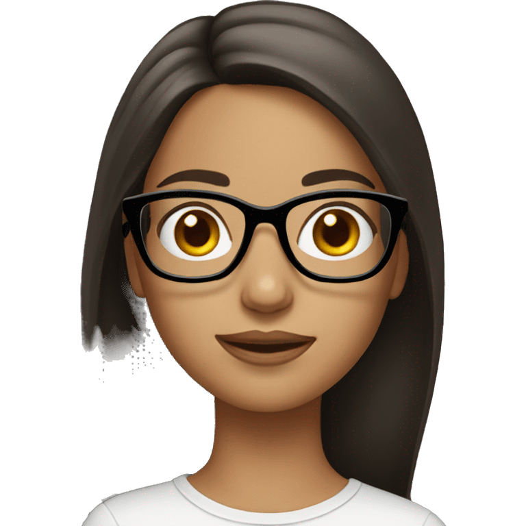 Brunette girl with glasses  emoji