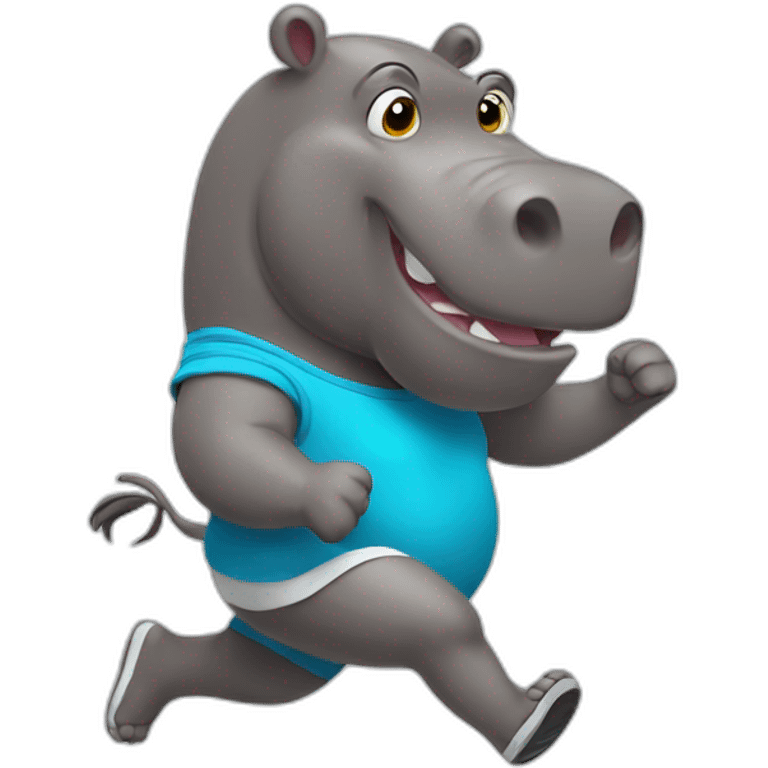 jogging hippo emoji