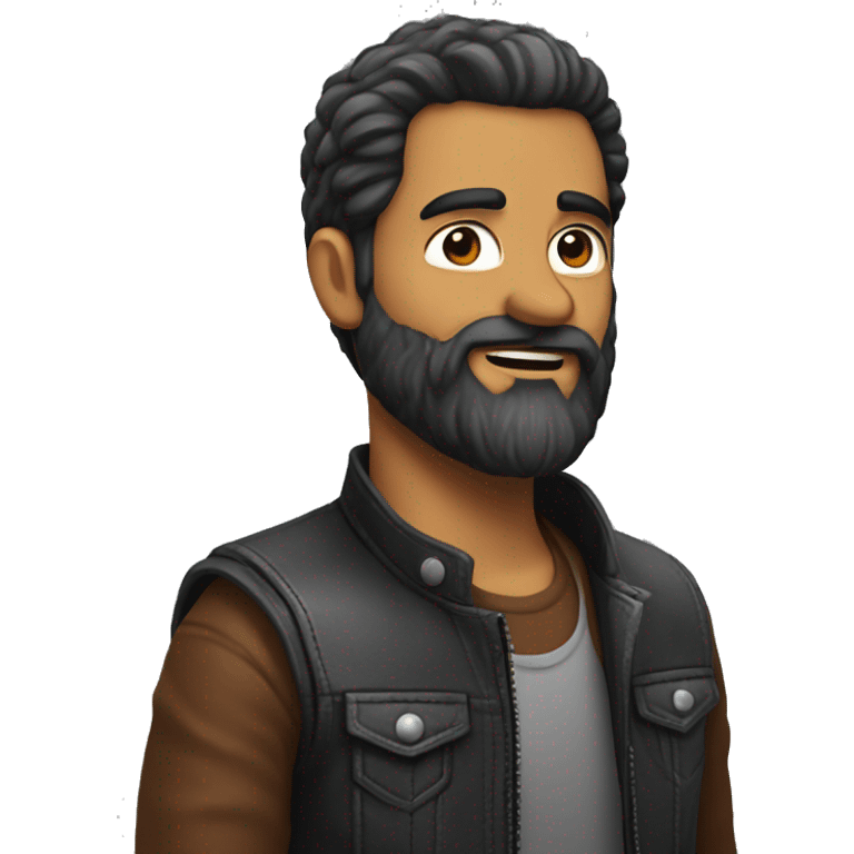 HOMEM DE MOTO BARBA emoji