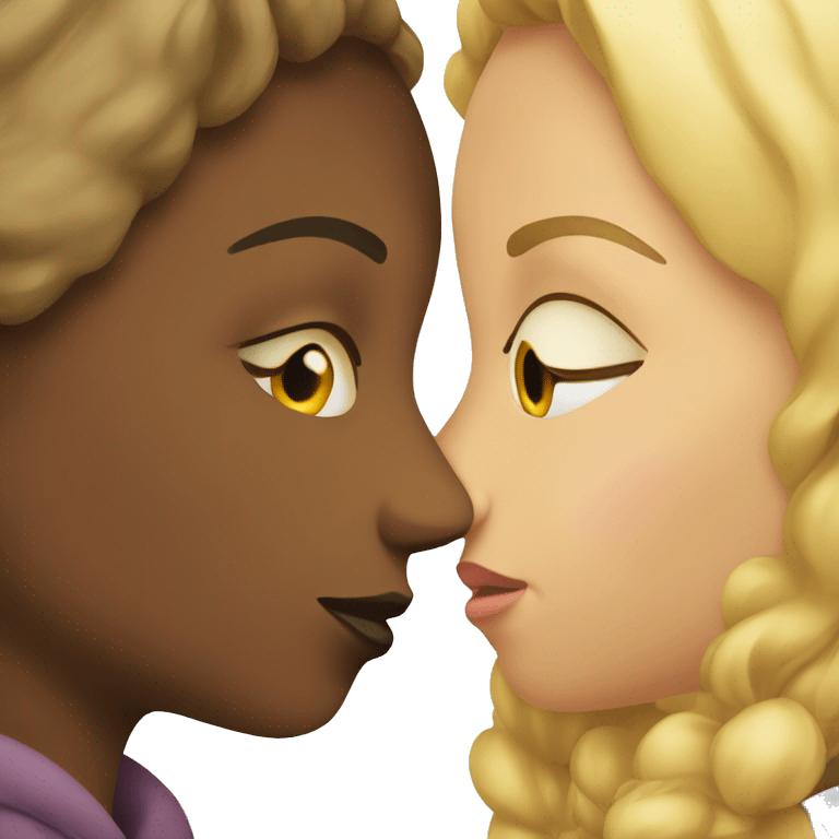 Two girls kissing emoji