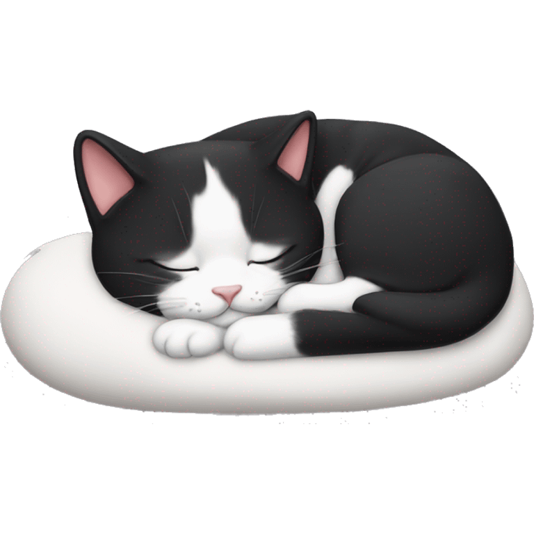 Sleeping tuxedo cat emoji