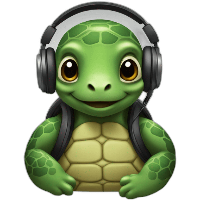 Turtle with headphones style urban and black community  emoji