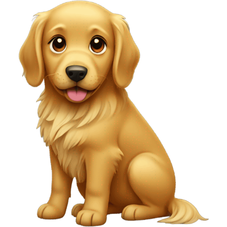 Golden retriever pooping emoji