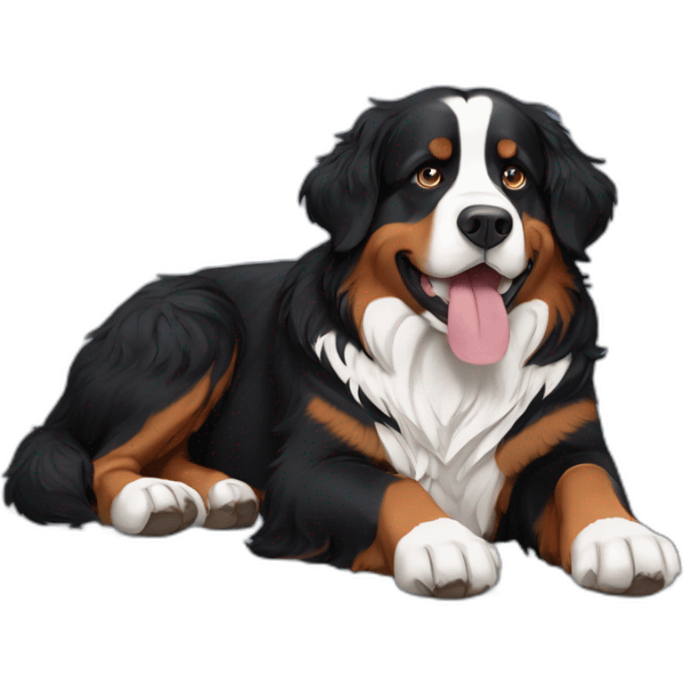 Bernese Mountain Dog laying down emoji