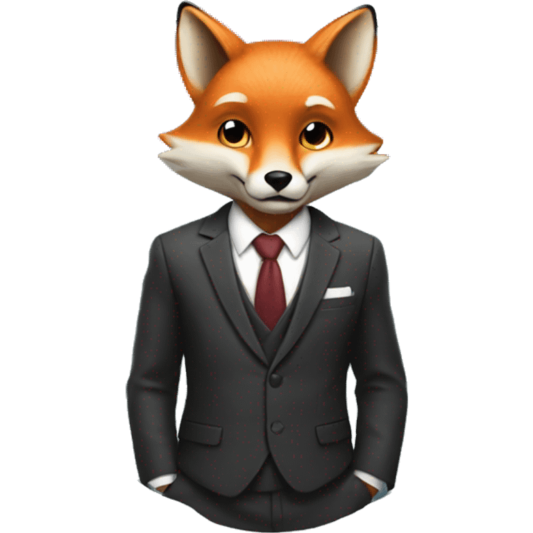 fox in a suit and ti emoji