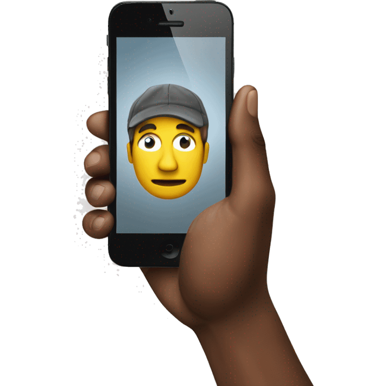 iPhone in a man's hand emoji