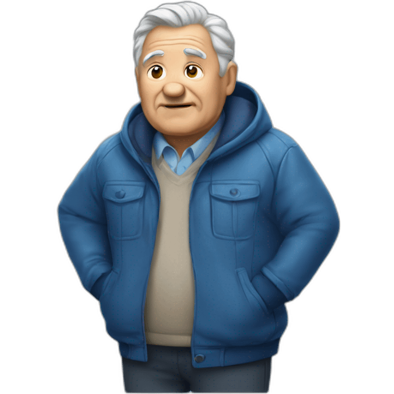 Old man fat blue jacket emoji