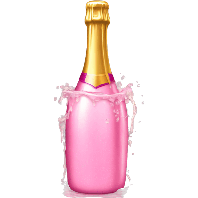 wet pink champagne bottle emoji