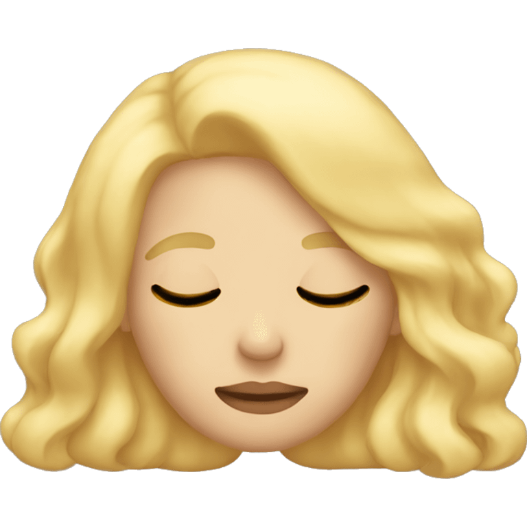 Blonde girl sleeping emoji