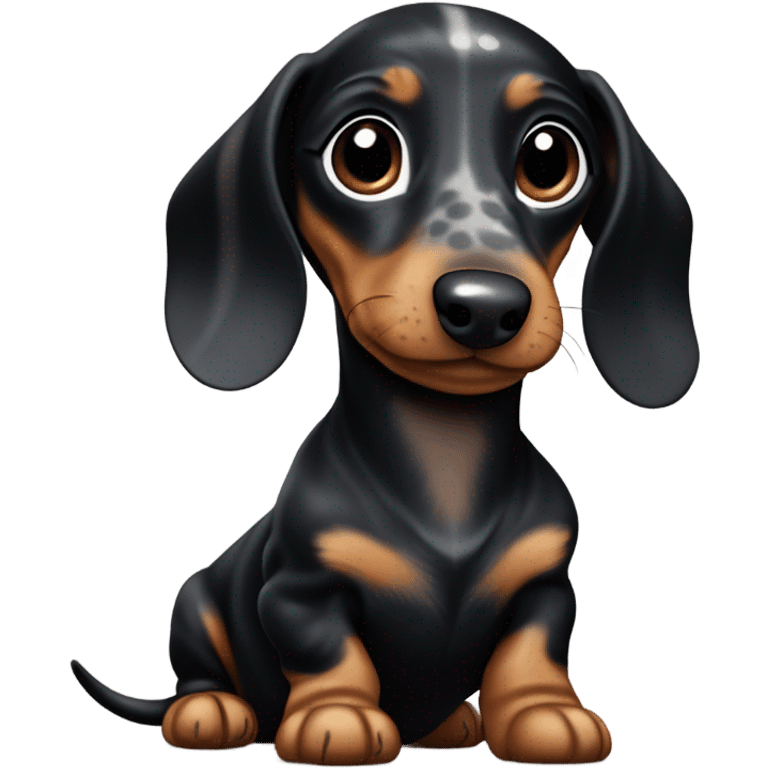 Black dapple dachshund puppy emoji