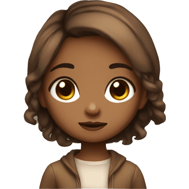 chibi brown cute girl  emoji