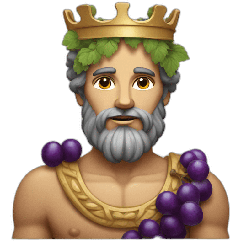 Dionysus greek god with crown of grapes emoji