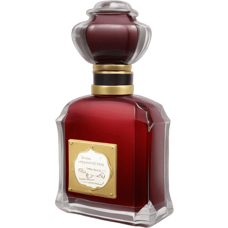 Dark red vintage French style perfume bottle with red begonias emoji