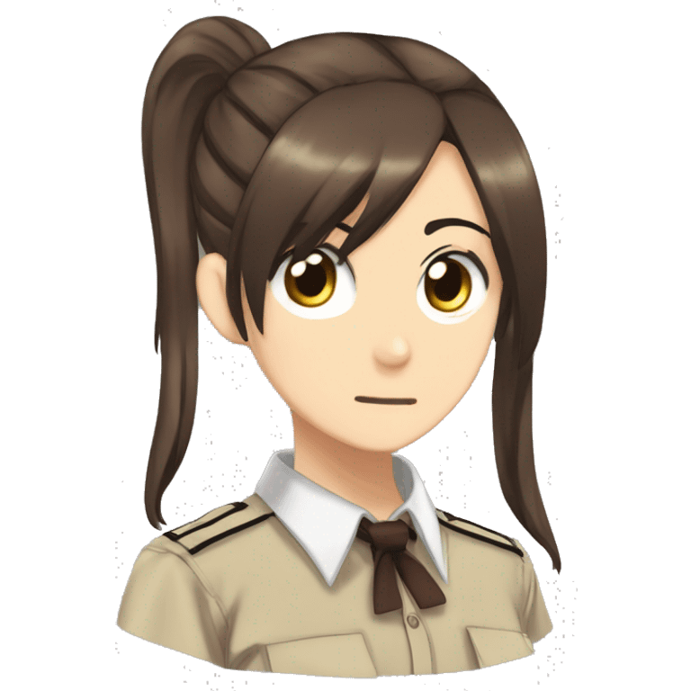 Sasha Braus brown hair hair in a ponytail anime attack on titan emoji