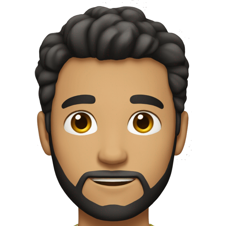 Tan 24 year old guy with black hair and short beard emoji