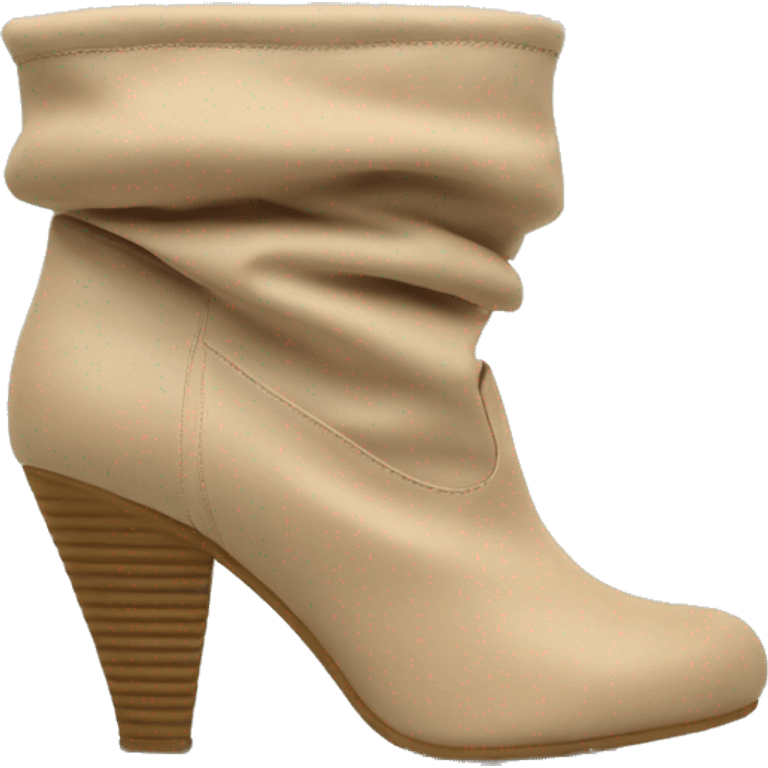 Beige slouchy heel boots emoji