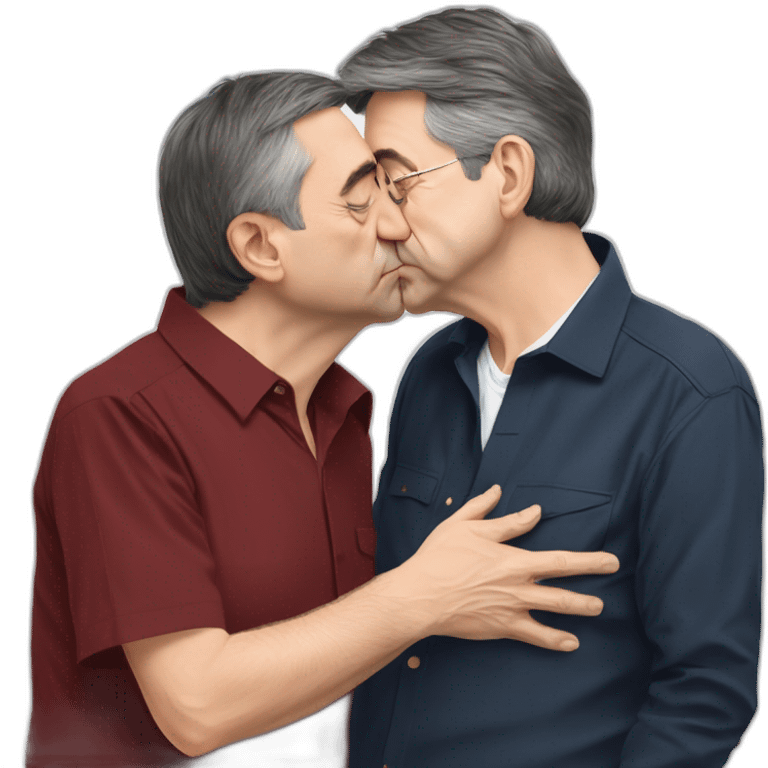 Éric Zemmour kissing jean Luc Melenchon emoji