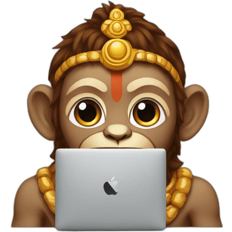 Hanuman using mac Book for learn to ai emoji