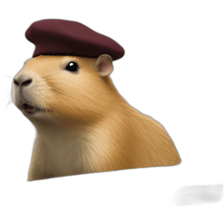 capybara with a beret in a peugeot 207 coupé cabriolet emoji