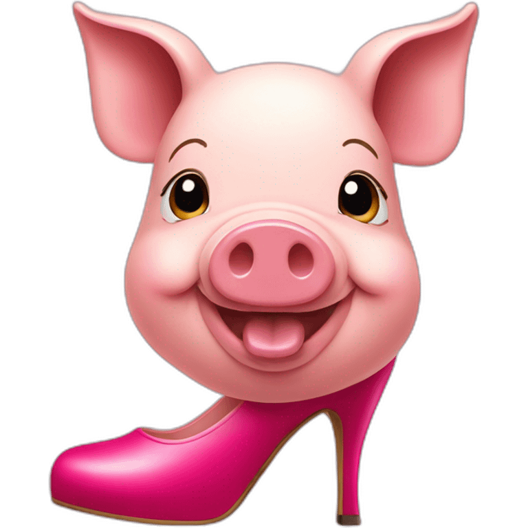 Happy pig in high heels emoji